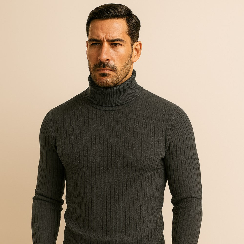 Suéter Pulôver Masculino de Gola Alta Rizzo