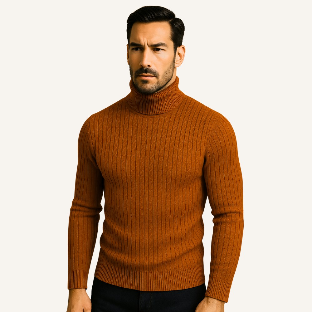 Suéter Pulôver Masculino de Gola Alta Rizzo