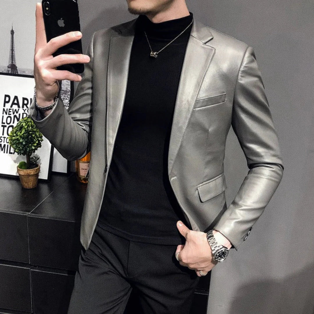 Blazer Masculino de Couro Lancaster Romenzi RZ921