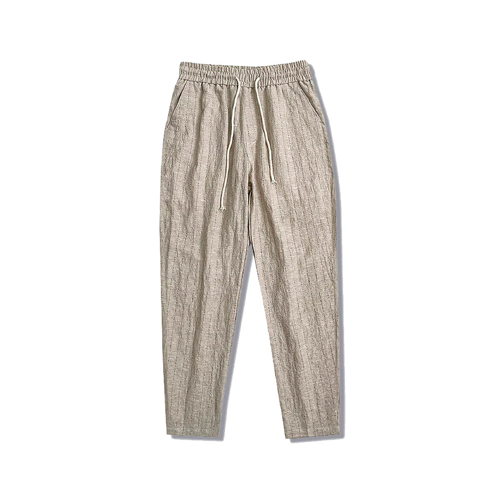 Calça de Linho Masculina Listrada Romenzi RZ557