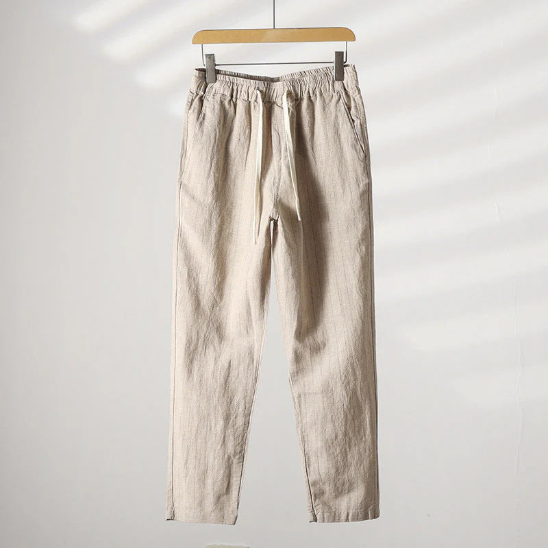 Calça de Linho Masculina Listrada Romenzi RZ941