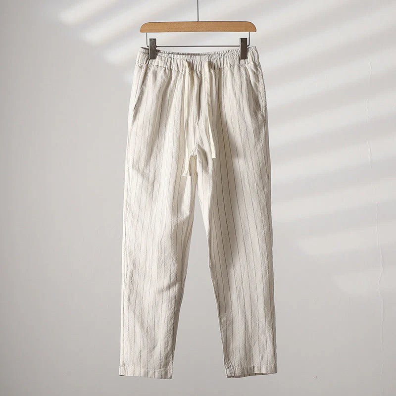 Calça de Linho Masculina Listrada Romenzi RZ941