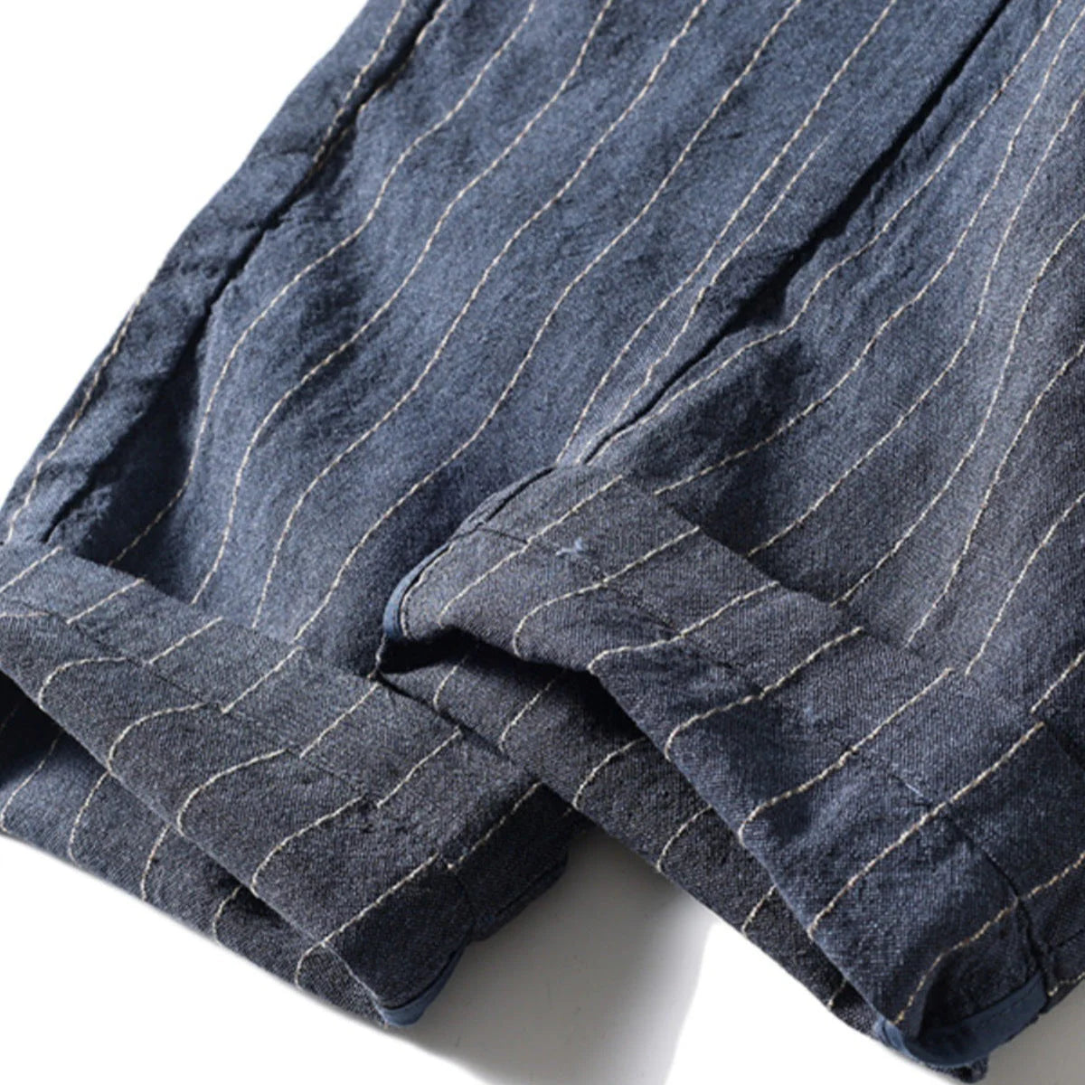 Calça de Linho Masculina Listrada Romenzi RZ941