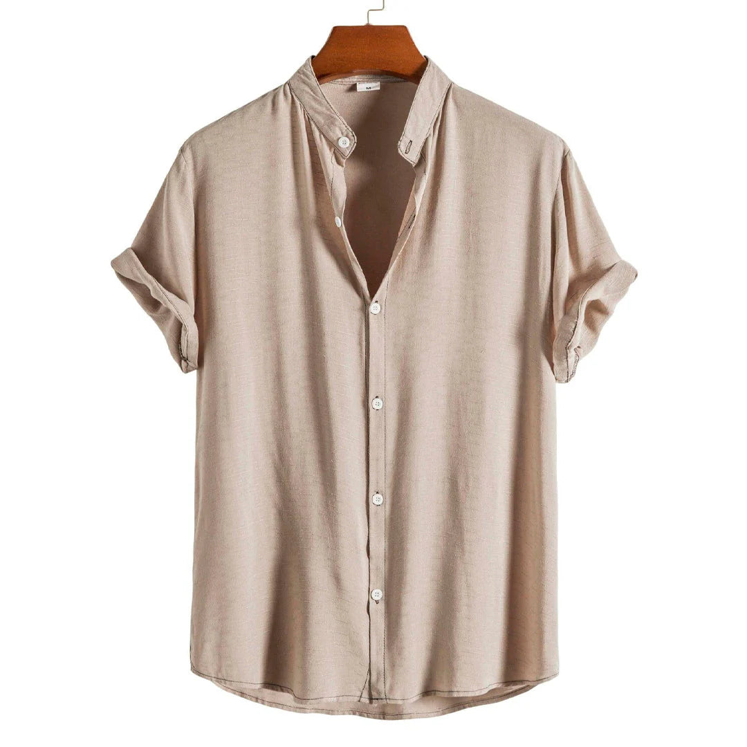 Camisa de Linho Masculina Gola Padre Romenzi RZ793