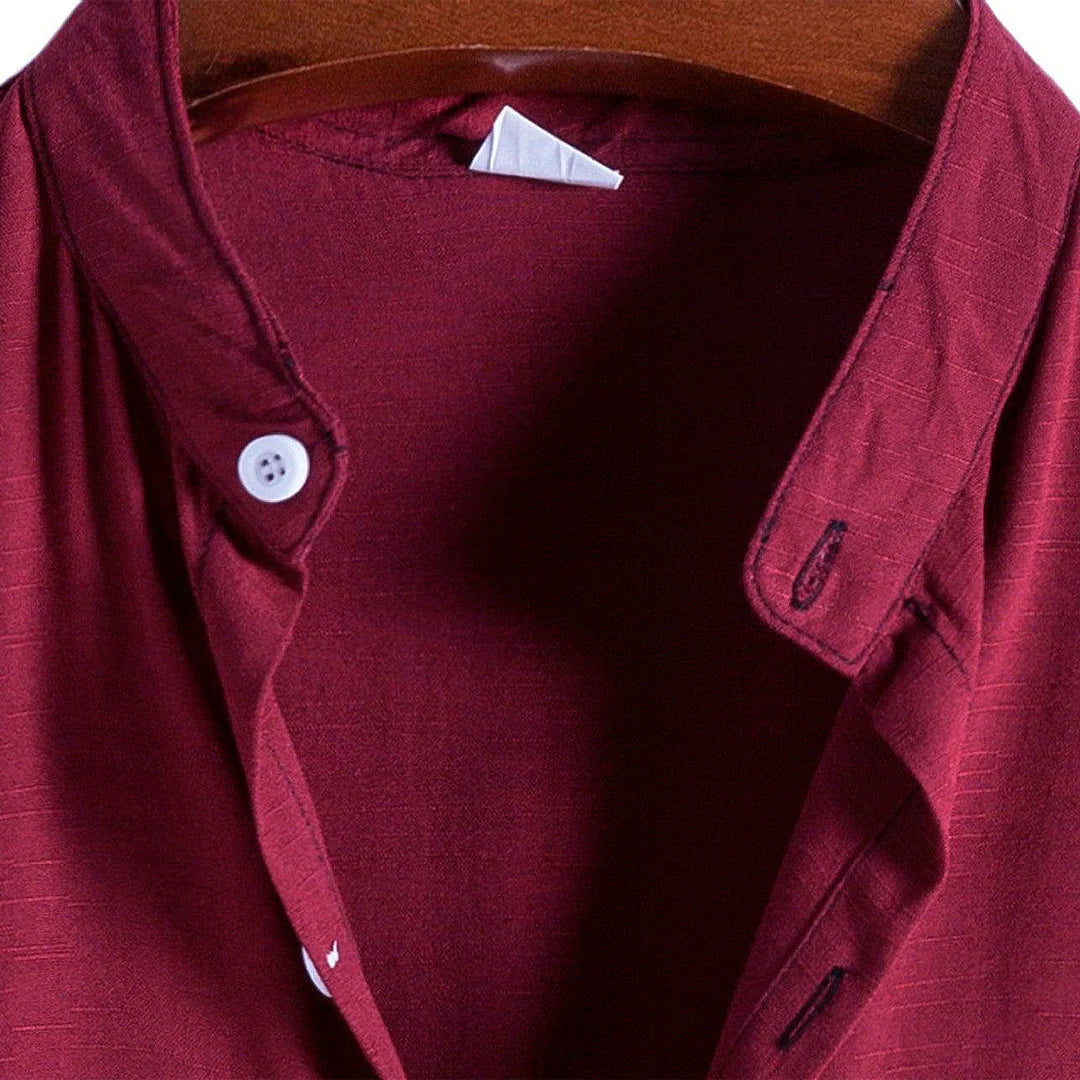 Camisa de Linho Masculina Gola Padre Romenzi RZ793