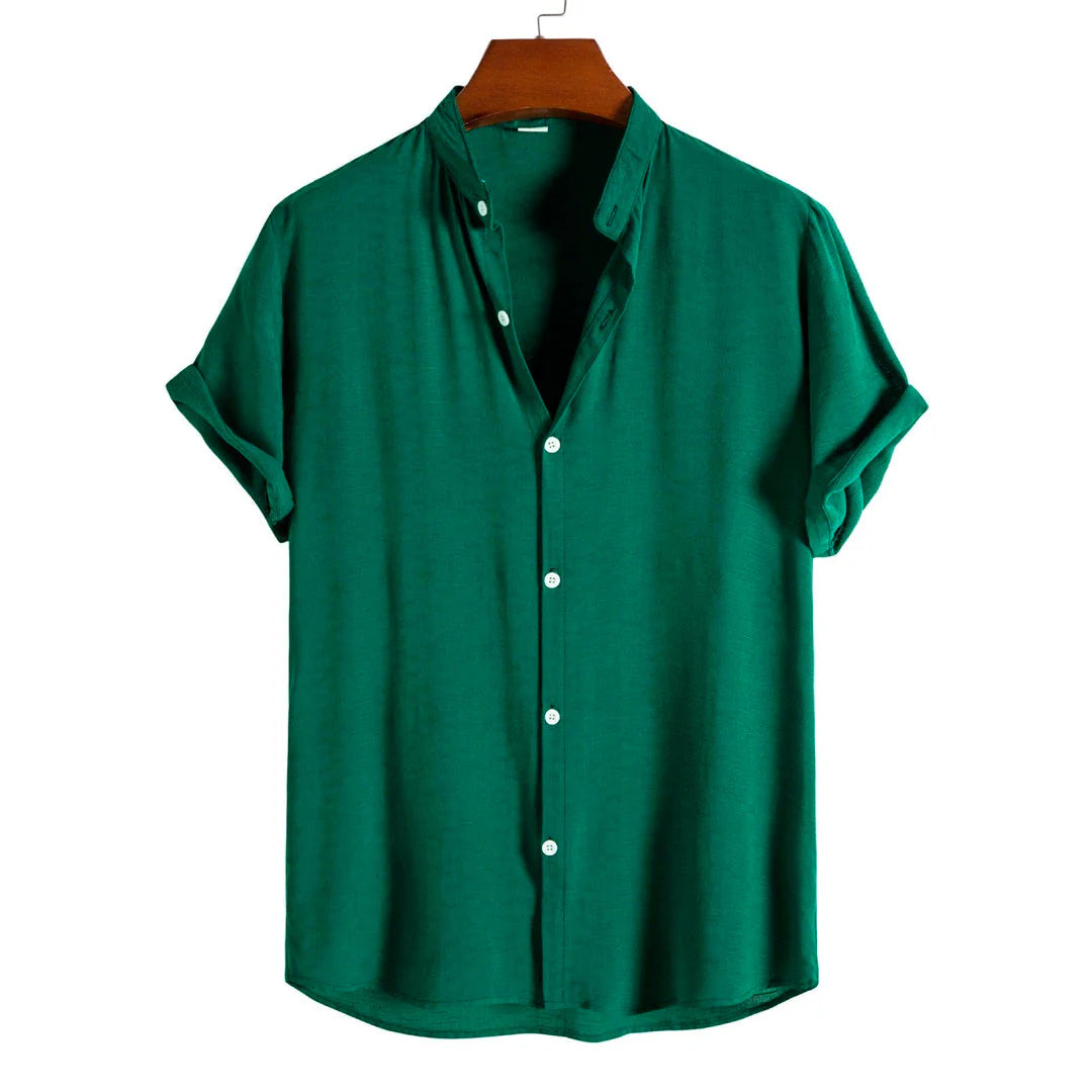 Camisa de Linho Masculina Gola Padre Romenzi RZ793