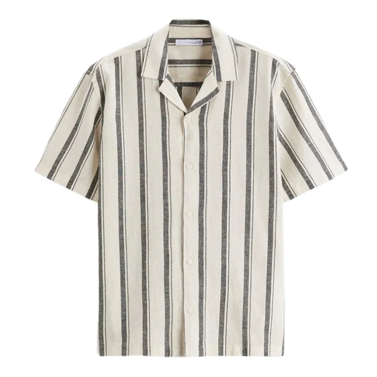 Camisa de Linho Masculina Romenzi Listrada RZ800