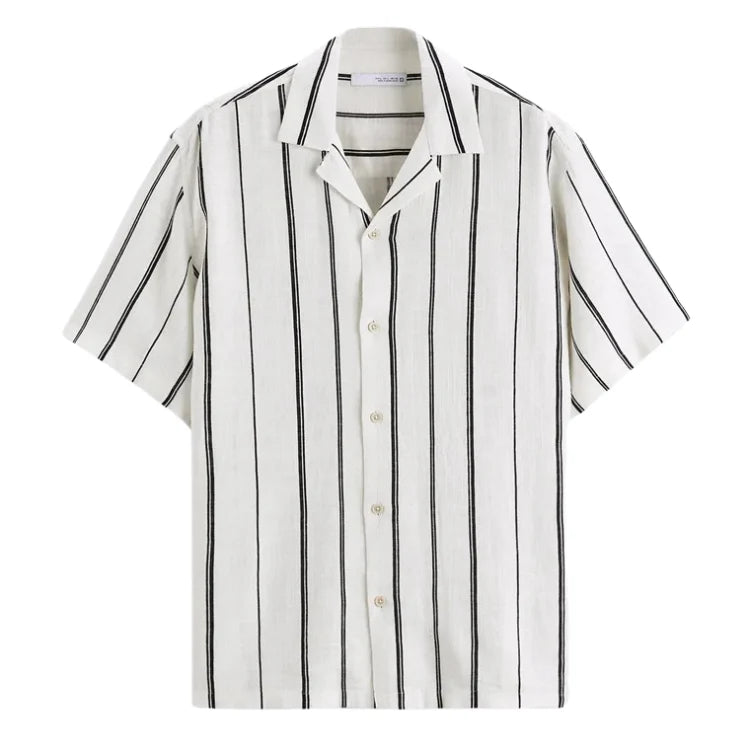 Camisa de Linho Masculina Romenzi Listrada RZ800