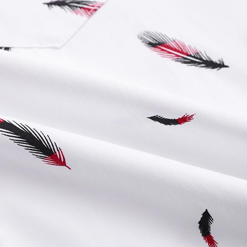 Camisa Manga Curta Estampada Feathers Montclive MT573