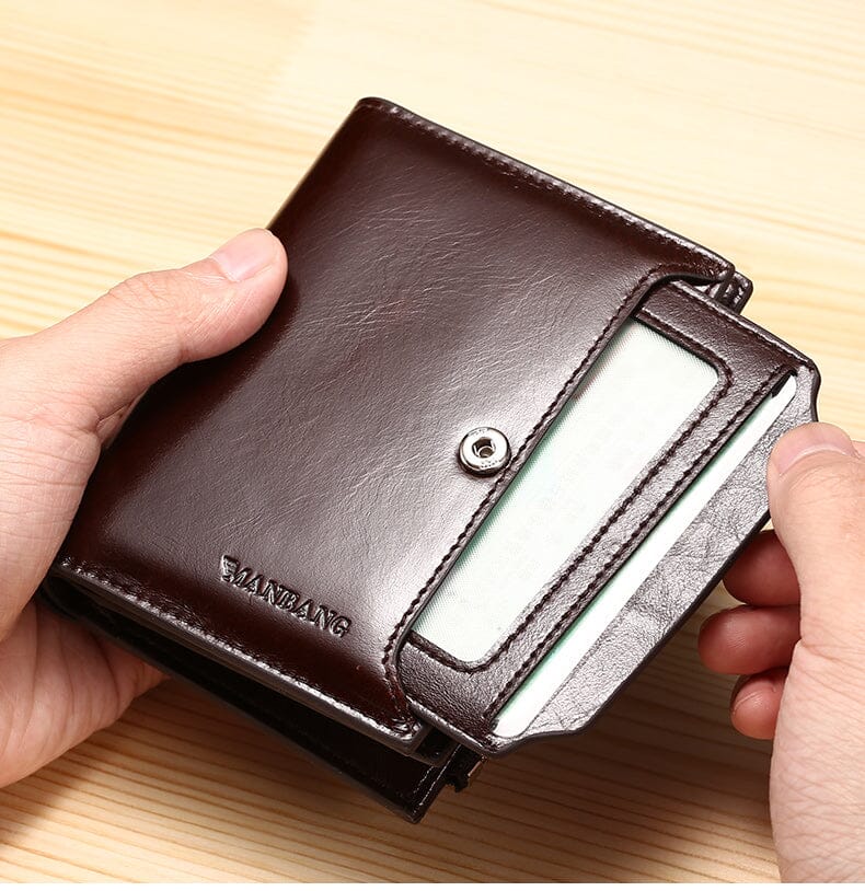 Carteira Masculina de Couro Manbag Montclive MT478