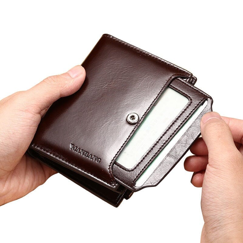 Carteira Masculina de Couro Manbag Montclive MT478