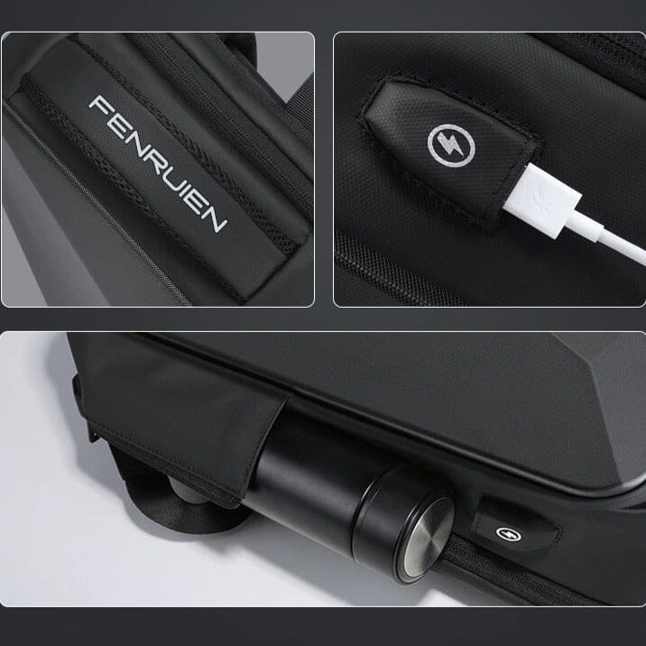 Mochila Executiva Fenruen Romenzi RZ965 - Notebook 14', Expansível, Impermeável e Porta USB