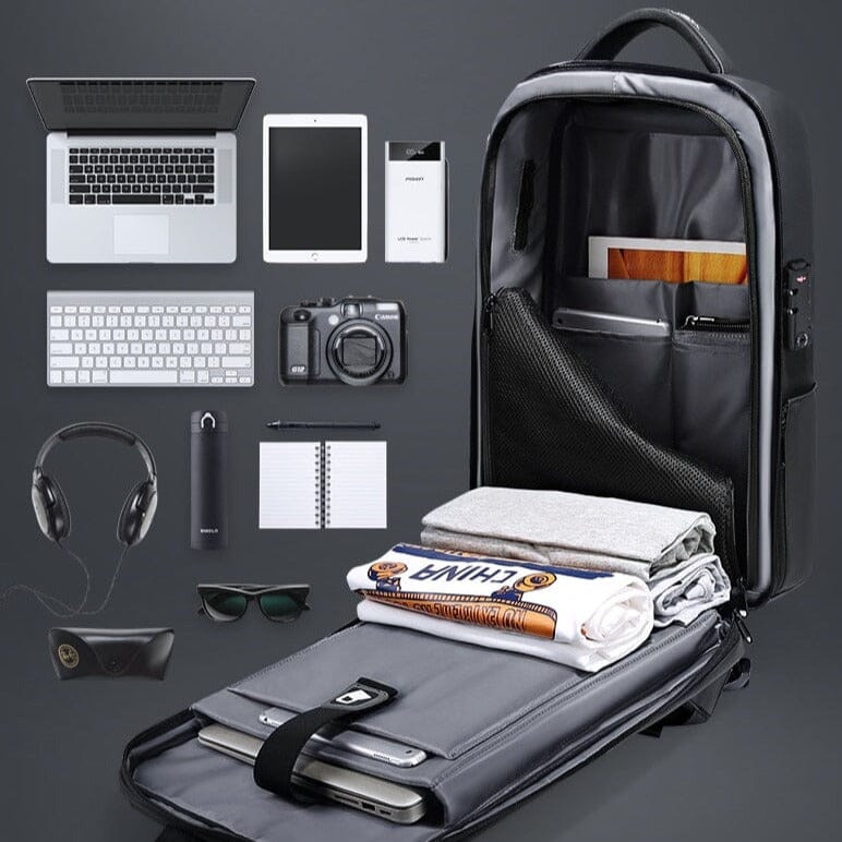 Mochila Executiva Fenruen Romenzi RZ965 - Notebook 14', Expansível, Impermeável e Porta USB