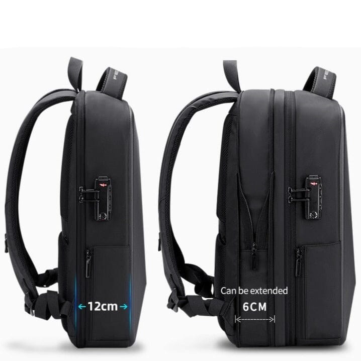 Mochila Executiva Fenruen Romenzi RZ965 - Notebook 14', Expansível, Impermeável e Porta USB
