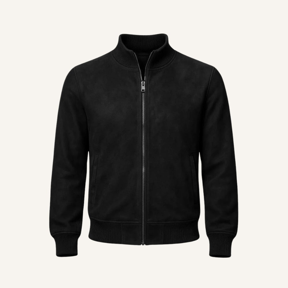 Jaqueta Masculina Suede Gola Alta Preta Monet