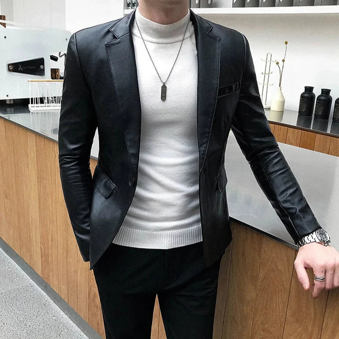 Blazer Masculino de Couro Lancaster Romenzi RZ921