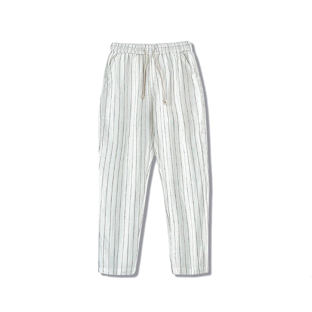 Calça de Linho Masculina Listrada Romenzi RZ557