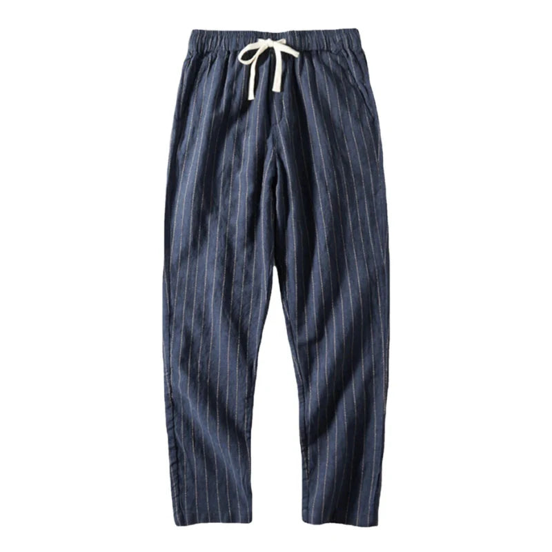 Calça de Linho Masculina Listrada Romenzi RZ941