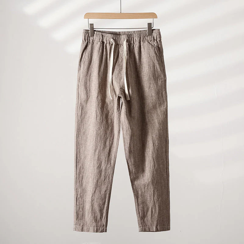 Calça de Linho Masculina Listrada Romenzi RZ941