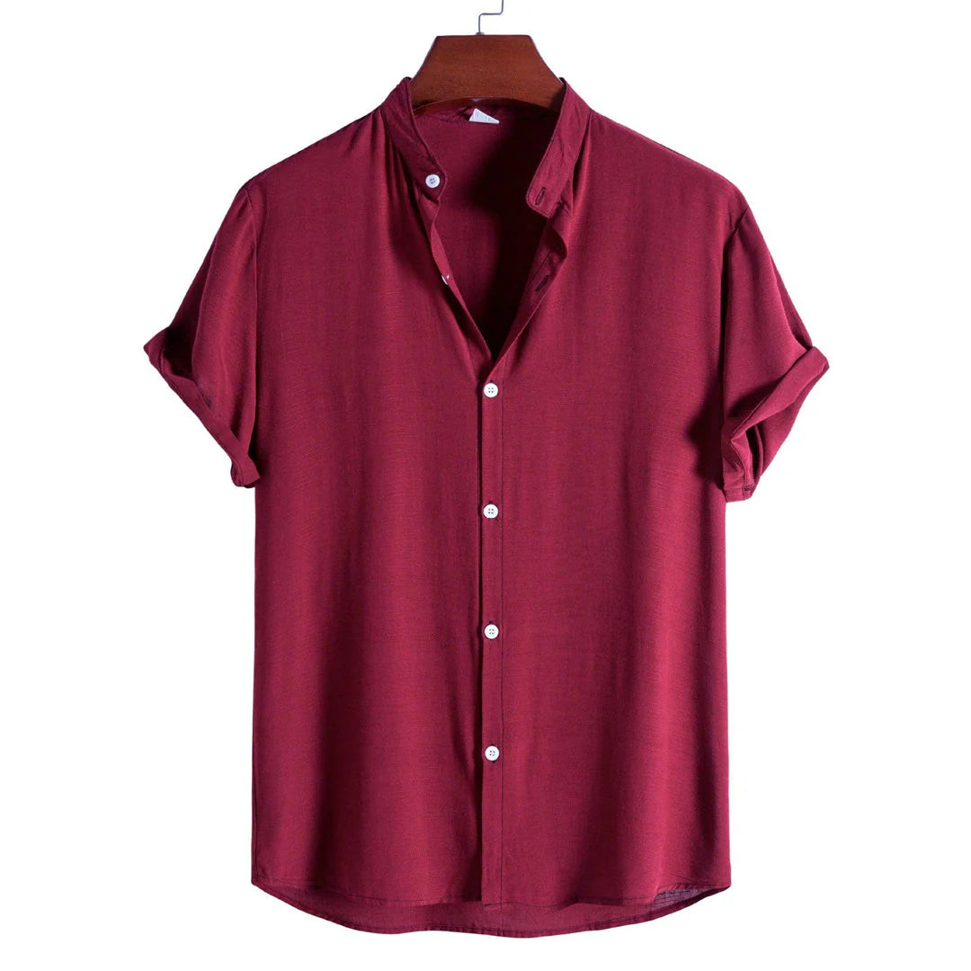 Camisa de Linho Masculina Gola Padre Romenzi RZ793