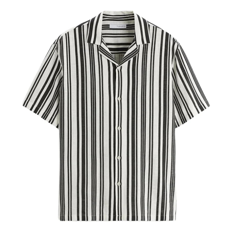 Camisa de Linho Masculina Romenzi Listrada RZ800