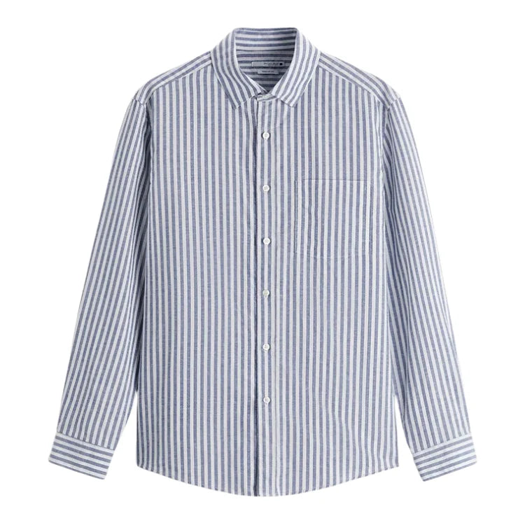 Camisa de Linho Masculina Romenzi Listrada RZ801