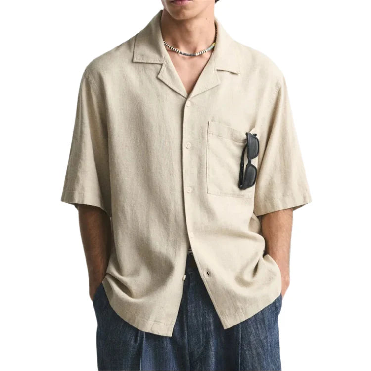 Camisa de Linho Masculina Romenzi Relaxed Fit RZ802