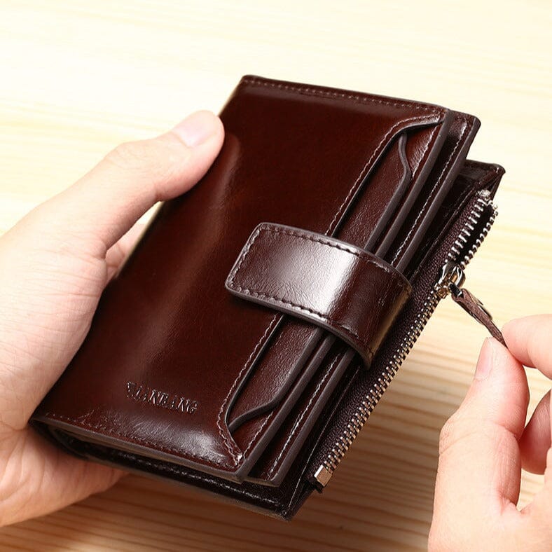 Carteira Masculina de Couro Manbag Montclive MT478