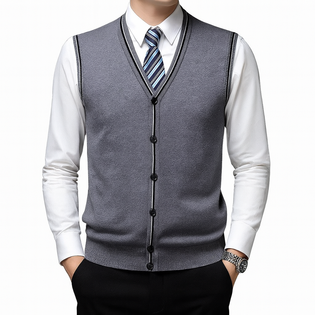 Colete Masculino de Lã com Botões Romenzi RZ655