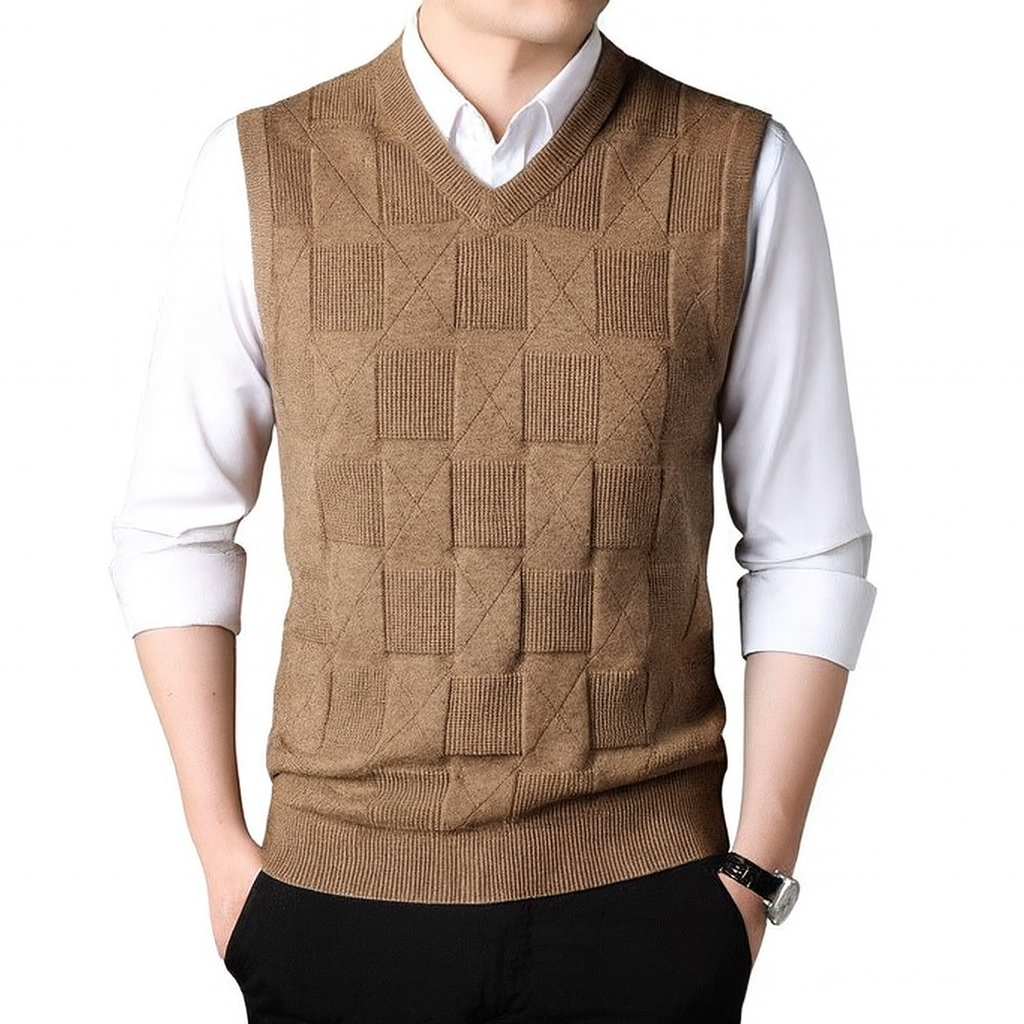 Colete Masculino Tricot Xadrez Romenzi RZ668